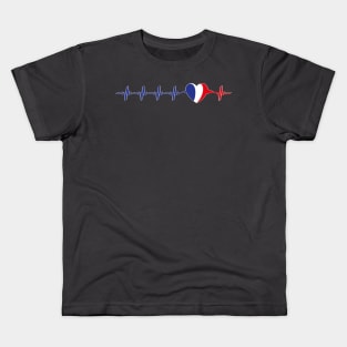 French heartbeat flag Kids T-Shirt